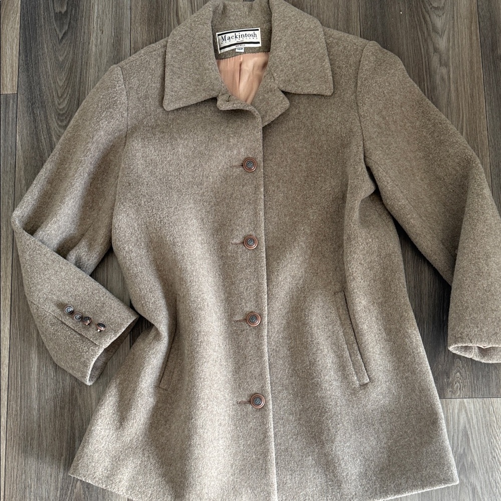 Mackintosh 1935 Taupe Wool Pea Coat
